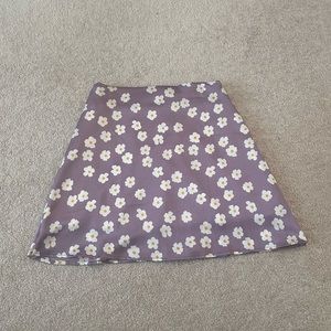 Amazon Satin Daisy Floral A-line Mini Skirt